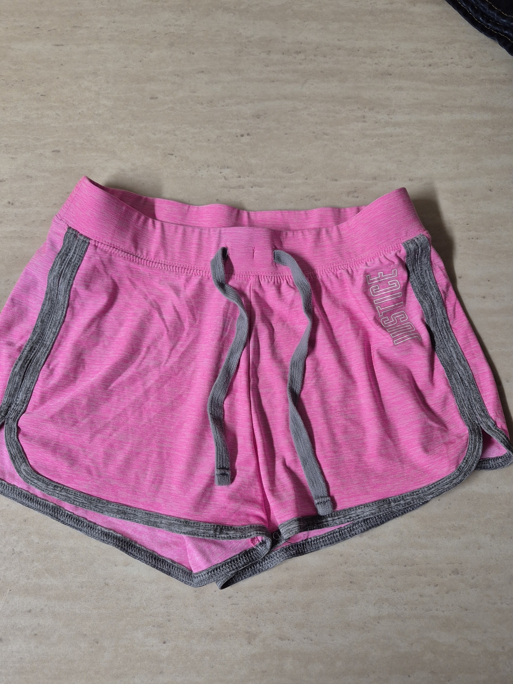 Justice Pink Active Shorts with Gray Trim